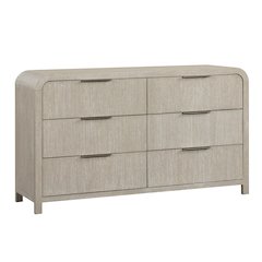 Tavari Contemporary 6-Drawer Wood Dresser, Light Gray