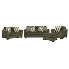 Marvella 4-PC Living Room Set, Sofa, Loveseat, Chair, Ottoman, Chenille