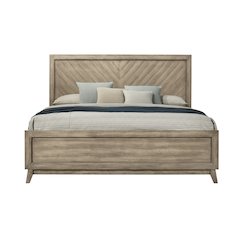 Arena Contemporary Wood Panel Queen Bed in Weathered Sand