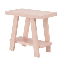Athens Contemporary Wood Shelf Side Table in Pink