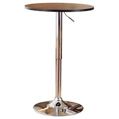 Baxton Adjustable Wood and Metal Bar Table, Black