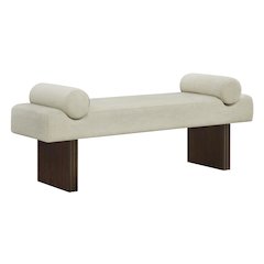 Brooke Contemporary Upholstered Bench, Beige