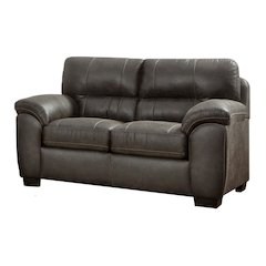 Tirana Contemporary Fabric Pillow-top Arm Loveseat in Sequoia Ash