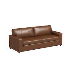 Sakan Leather Upholstered Sofa, Caramel
