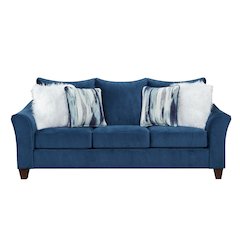 Camero Fabric Pillowback Sofa in Navy Blue