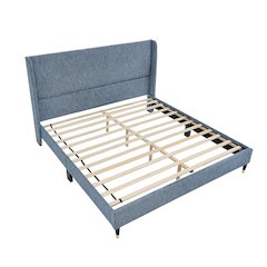 Rozitta Upholstered Wingback Platform Bed, Queen