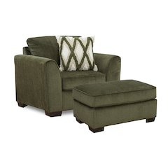 Marvella 2-PC Living Room Set, Arm Chair and Ottoman with Chenille Upholstery