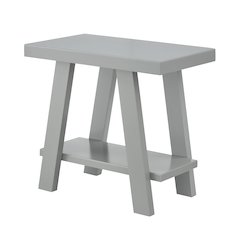 Athens Contemporary Wood Shelf Side Table in Gray