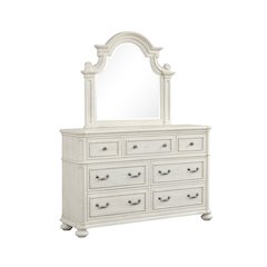 Nelson 7-Drawer Bedroom Dresser with Mirror, Antique White