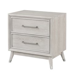 Seluna 2-Drawer Bedroom Nightstand with built-in USB port, Gray Oak Finish