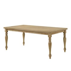 Verta Solid Wood Leg Dining Table with Oak Veneer Top and Turned Legs