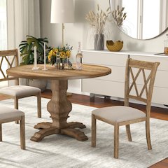 Havre Dining Set, Pedestal Round Table with 4 Chairs