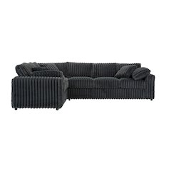 Belvoir 2-Piece Living Room Set, Sofa and Cuddle Chaise, Charcoal