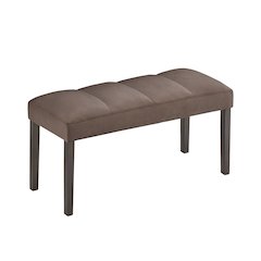Strata Velvet Upholstered Dining Bench, Chocolate