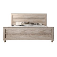 Imerland Contemporary White Wash Finish Panel Queen Bed