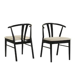 Lavin Wishbone Dining Chairs, Set of 2, Black