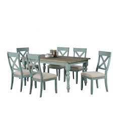 Prato 7-Piece Dining Table Set with Cross Back Chairs