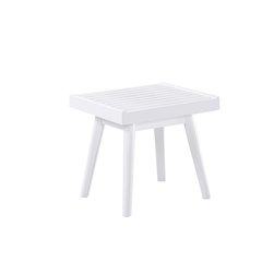 Larwich Solid Wood Slatted Bench, 19 Wide, White