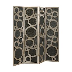 4-Panel Room Divider, Decorative Folding Freestanding Privacy Screen, Gold