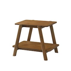 Arona Mid-Century Modern Wood End Table with Shelf