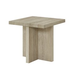 Mchome Square End Table, Nightstand, Oak Finish