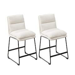 Milos Upholstered 26-inch Counter Height Stools, Set of 2