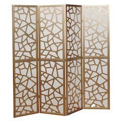 Giyano Gold 4 Panel Screen Room Divider