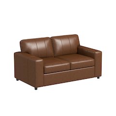 Sakan Leather Upholstered Loveseat, Caramel