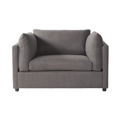 Enda Oversized Living Room Pillow Back Cuddler Arm Chair, Carbon Gray
