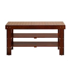 Pina Quality Solid Wood Shoe Bench, Cherry Finish