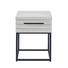 Celestial Contemporary Storage End table, White