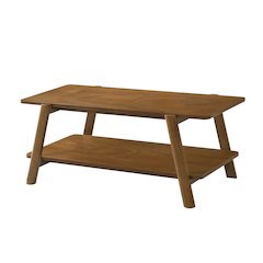 Metz Mid-Century Modern Wood Shelf Coffee Table, Walnut Finish