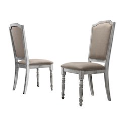 Iris Turned Leg Wood Dining Chair Set of 2