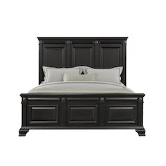 Renova Vintage Black Wood Panel Bed, King