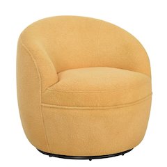 Galleria 360 Swivel Teddy Sherpa Barrel Chair, Yellow