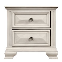 Renova Distressed Parchment 2-Drawer Nightstand