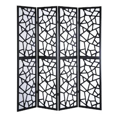 Giyano Black 4 Panel Screen Room Divider