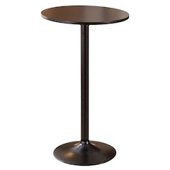 Belham Black Round Top with Black Leg And Base Metal Bar Table