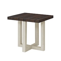Luno Contemporary End Table, Walnut and White