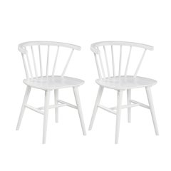 Alwynn Wooden Spindle Back Dining Chairs, Windsor Chairs, Set of 2, White