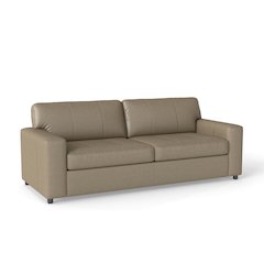 Sakan Leather Upholstered Sofa, Beige