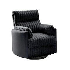 Bocaton Wide Wale Corduroy Upholstery Manual Recliner, Black