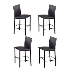 Citico Metal Counter Height Dining Chairs with Black Metal Frame, Set of 4