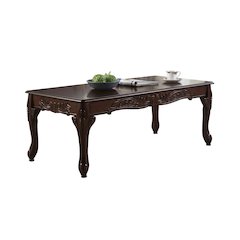 Blush Traditional Ornate Detailing Dark Cherry Finish Wood Coffee Table