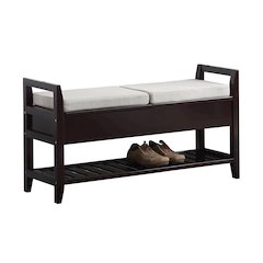 Vannes Espresso Storage Shoe Bench