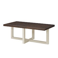 Luno Contemporary Coffee Table, Walnut and White