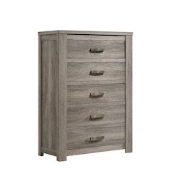 Floren Contemporary Weathered Gray Wood 5-Drawer Chest