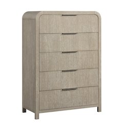 Tavari Contemporary 5-Drawer Wood Chest, Light Gray
