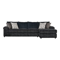 Nason Wide Wale Corduroy Sofa Chaise, Charcoal