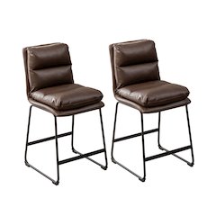 Milos Upholstered 26-inch Counter Height Stools, Set of 2